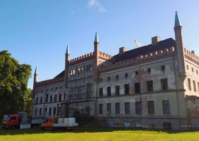 Schloss Broock wird eingerüstet