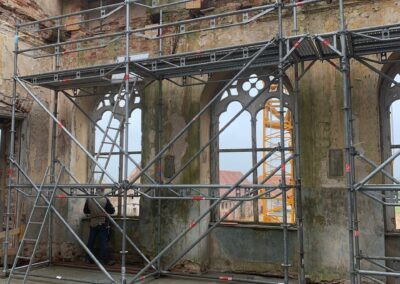 Einrüstung der oberen Halle im Mitteltrakt