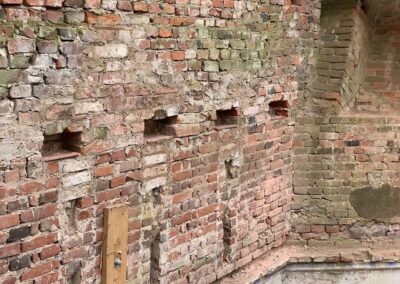 Herstellung der Auflagertaschen für die Decke über der oberen Halle und des Festsaales