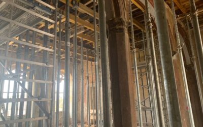 Die fertige Schalung in der oberen Halle